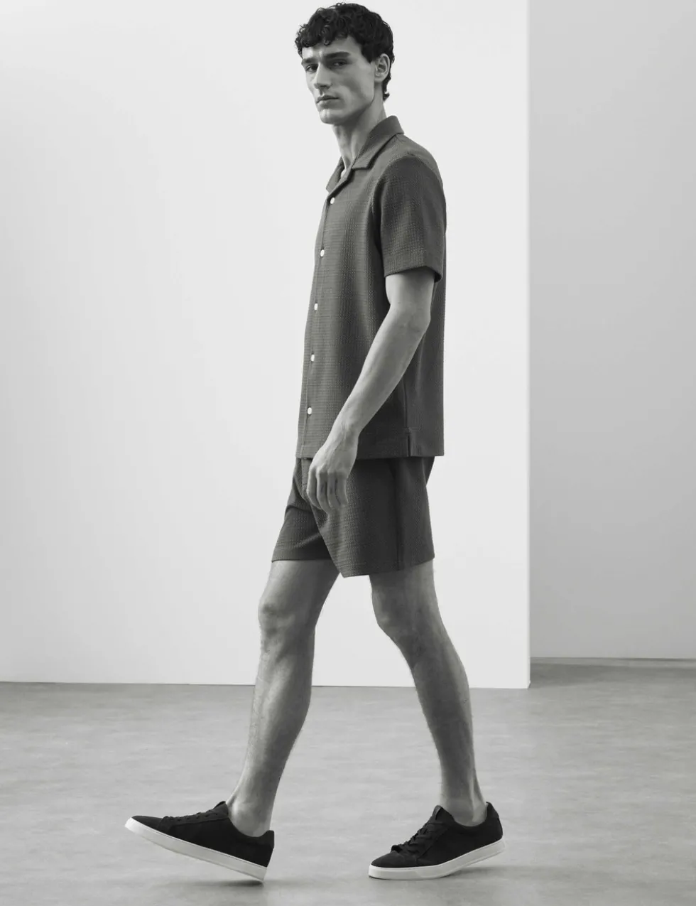 Regular Fit Cotton Blend Textured Shirt