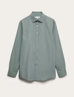 Regular Fit Cotton Blend Printed Shirt