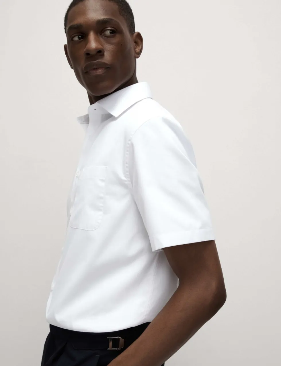 Regular Fit Cotton Blend Short Sleeve Shirt