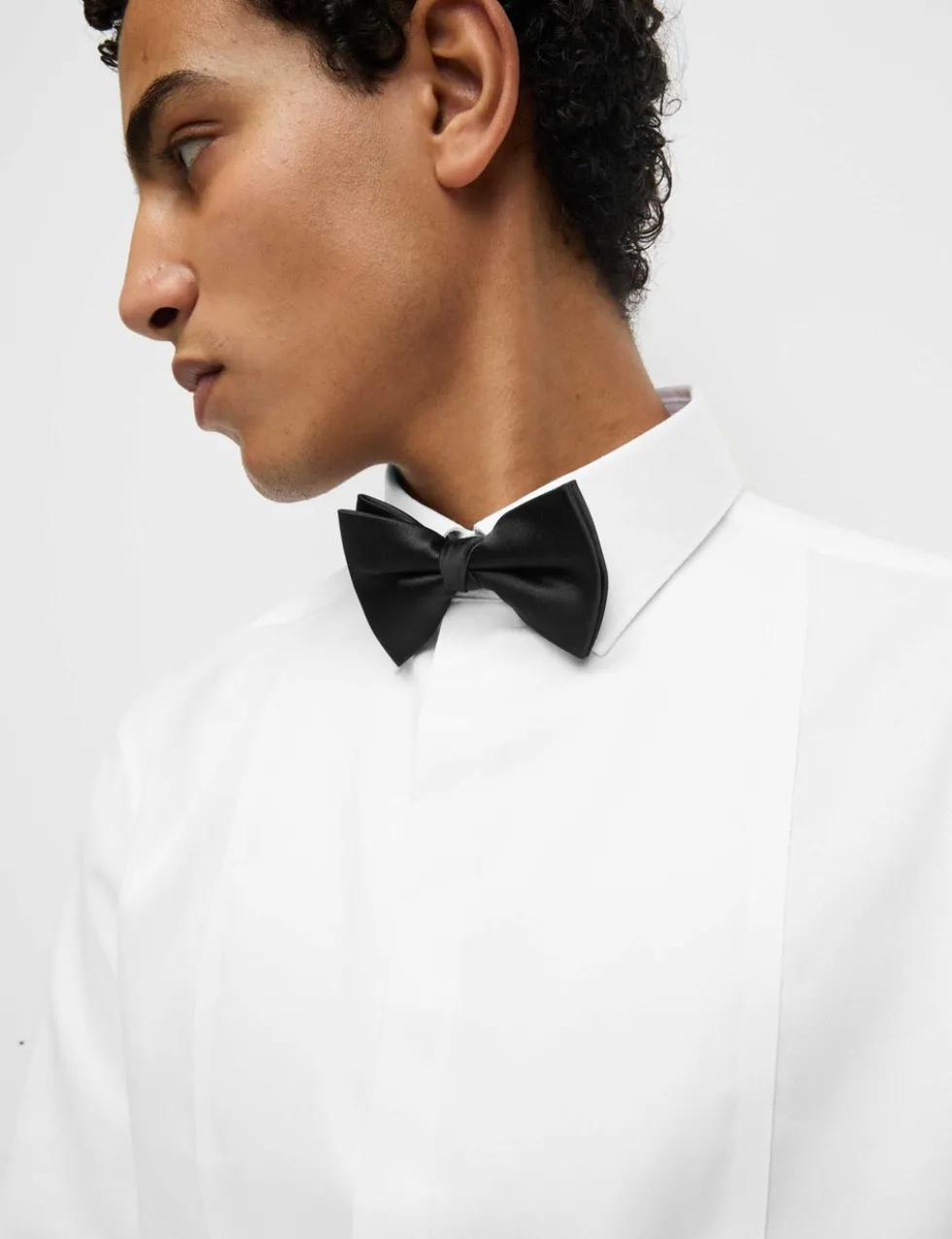 Regular Fit Cotton Dress Shirt with Bow Tie