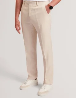 Regular Fit Cotton Linen Blend Trousers
