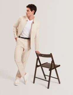 Regular Fit Cotton Linen Blend Trousers