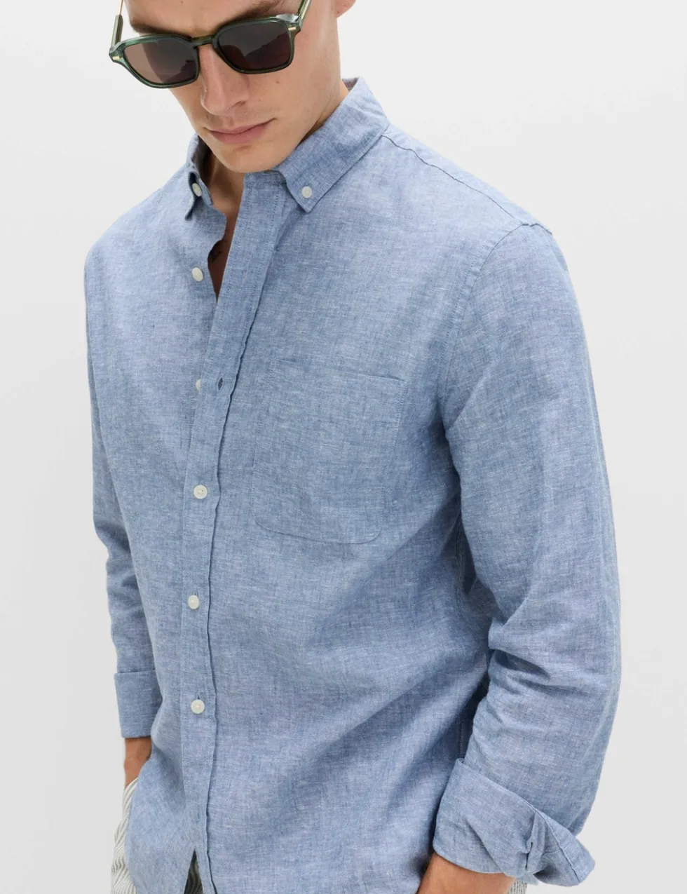 Regular Fit Cotton Linen Blend Shirt