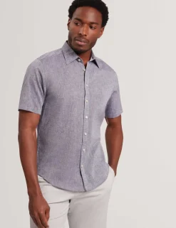 Regular Fit Cotton Linen Blend Shirt