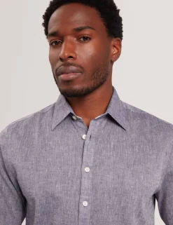 Regular Fit Cotton Linen Blend Shirt
