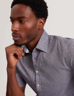 Regular Fit Cotton Linen Blend Shirt