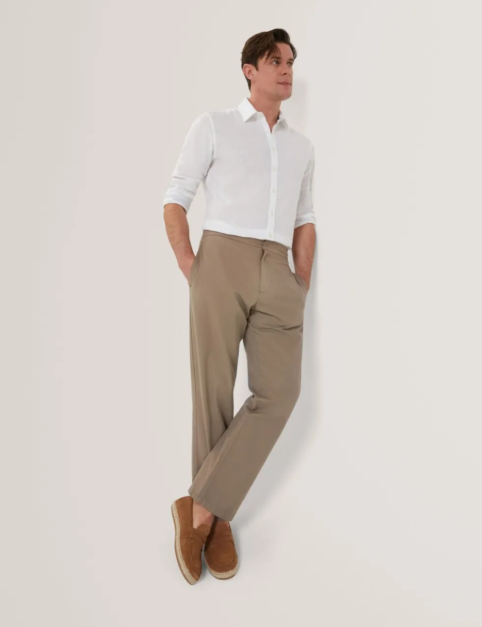 Regular Fit Cotton Linen Blend Chinos