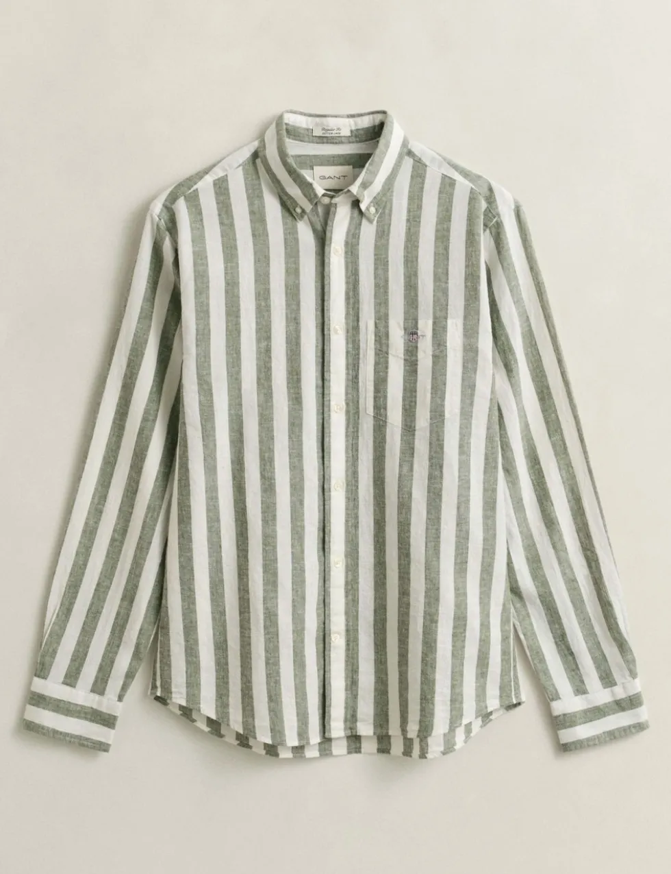 Regular Fit Cotton Linen Striped Shirt