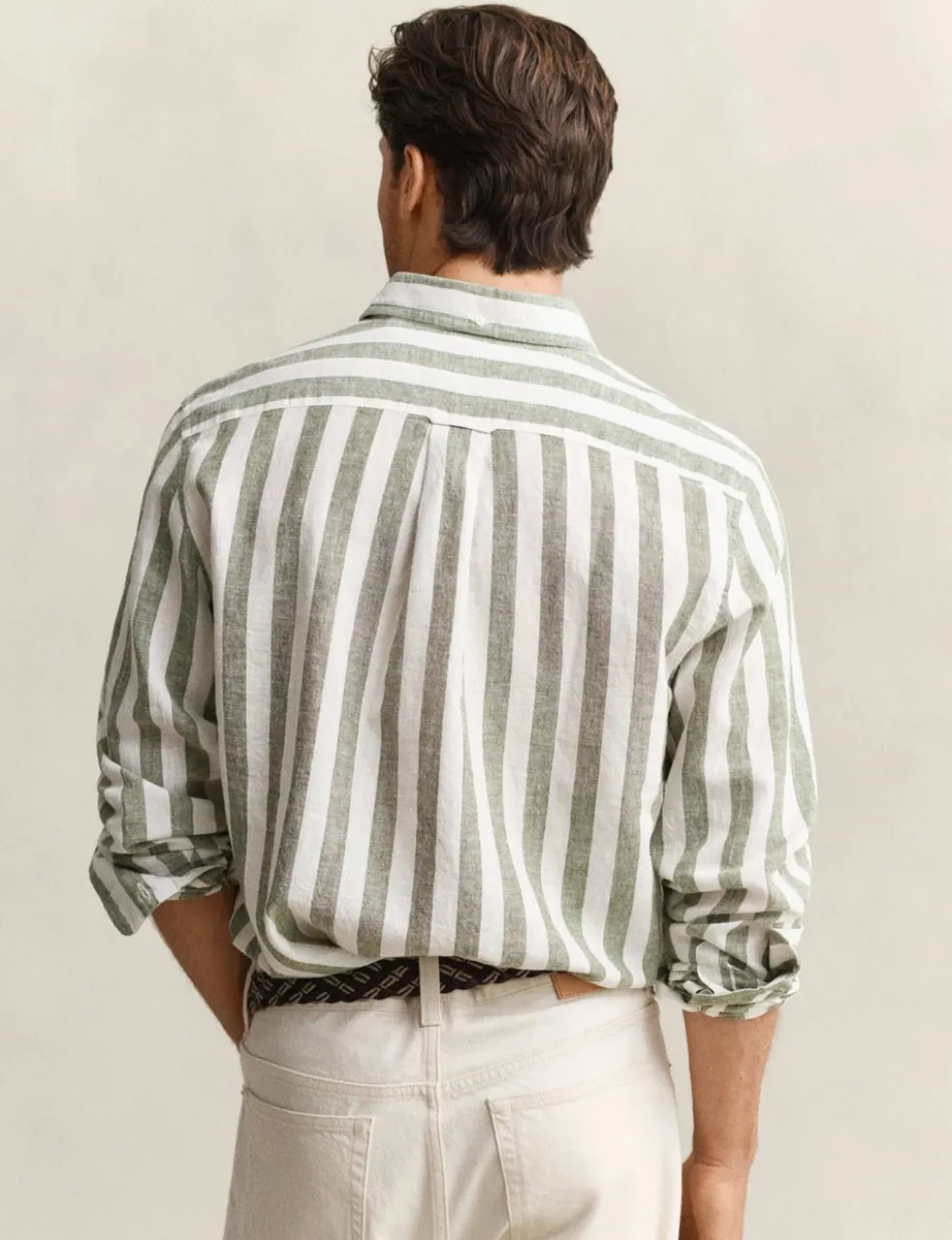 Regular Fit Cotton Linen Striped Shirt