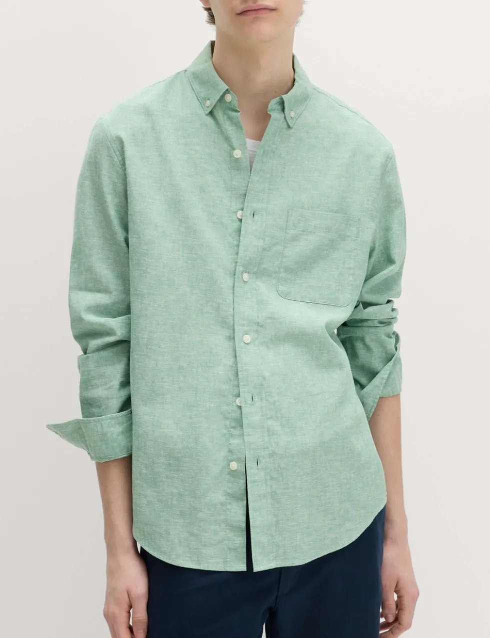 Regular Fit Cotton Linen Blend Shirt