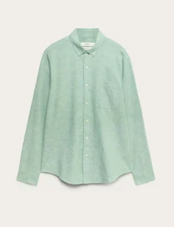 Regular Fit Cotton Linen Blend Shirt