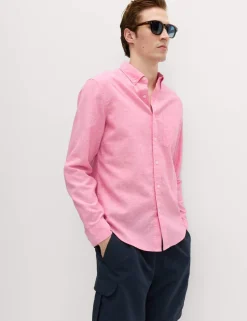 Regular Fit Cotton Linen Blend Shirt