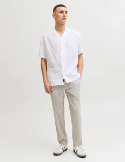 Regular Fit Cotton Linen Blend Joggers