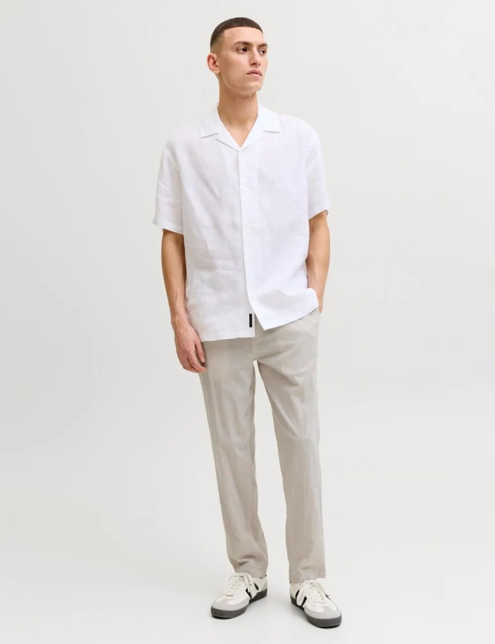 Regular Fit Cotton Linen Blend Joggers