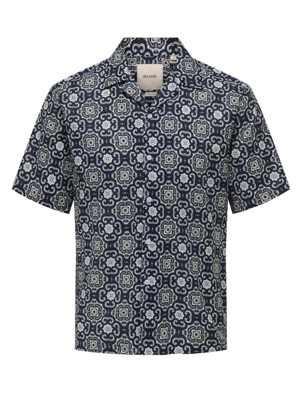 Regular Fit Cotton Linen Blend Printed Shirt