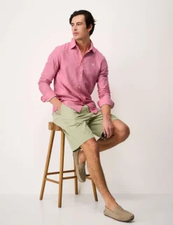 Regular Fit Cotton Linen Blend Shirt