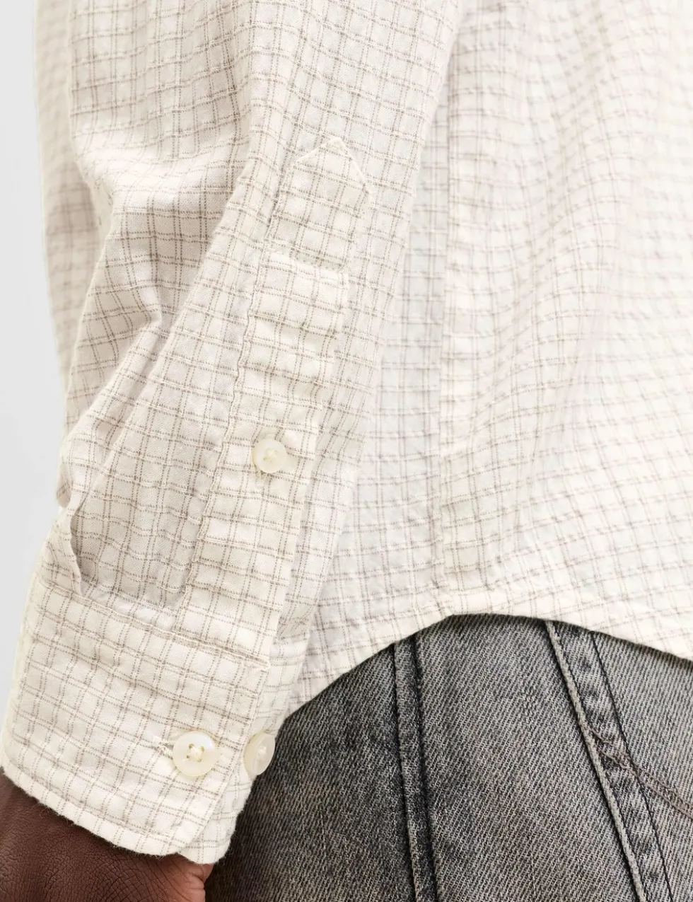 Regular Fit Cotton Rich Seersucker Checked Shirt