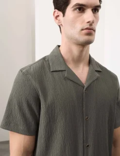 Regular Fit Crinkle Seersucker Shirt