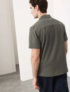 Regular Fit Crinkle Seersucker Shirt