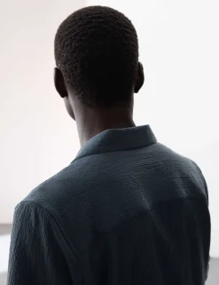 Regular Fit Crinkle Seersucker Shirt