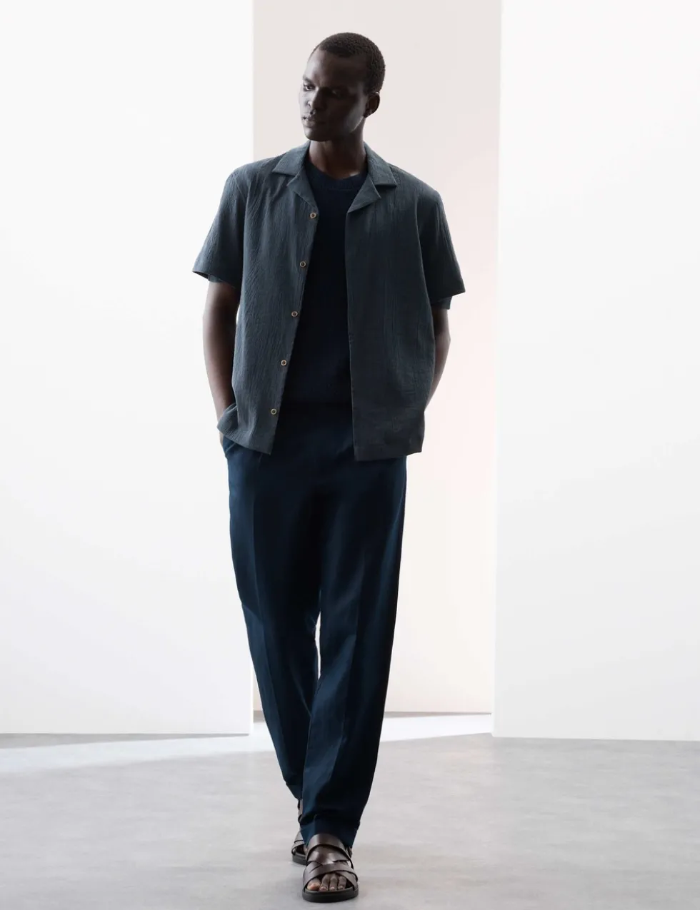 Regular Fit Crinkle Seersucker Shirt