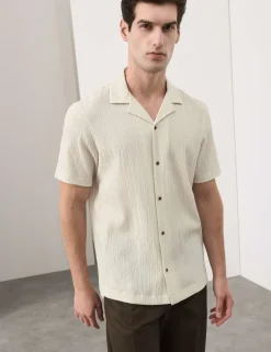 Regular Fit Crinkle Seersucker Shirt