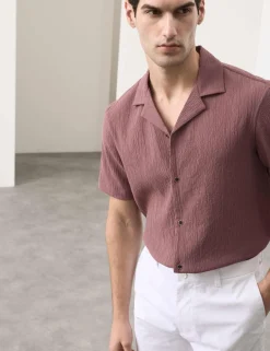 Regular Fit Crinkle Seersucker Shirt