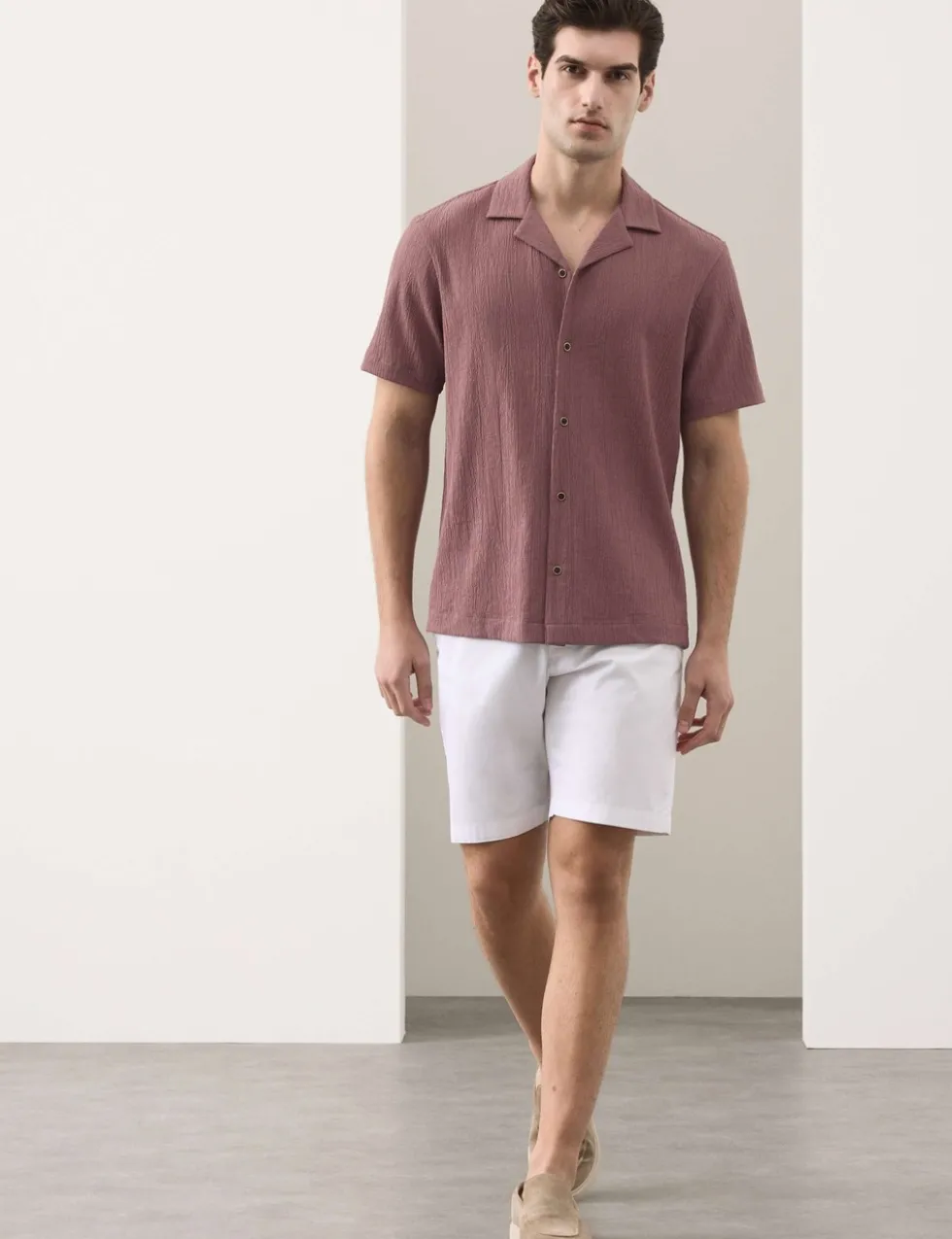 Regular Fit Crinkle Seersucker Shirt