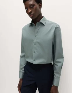 Regular Fit Easy Iron Cotton Blend Shirt