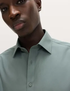 Regular Fit Easy Iron Cotton Blend Shirt