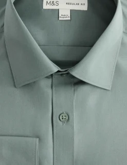 Regular Fit Easy Iron Cotton Blend Shirt