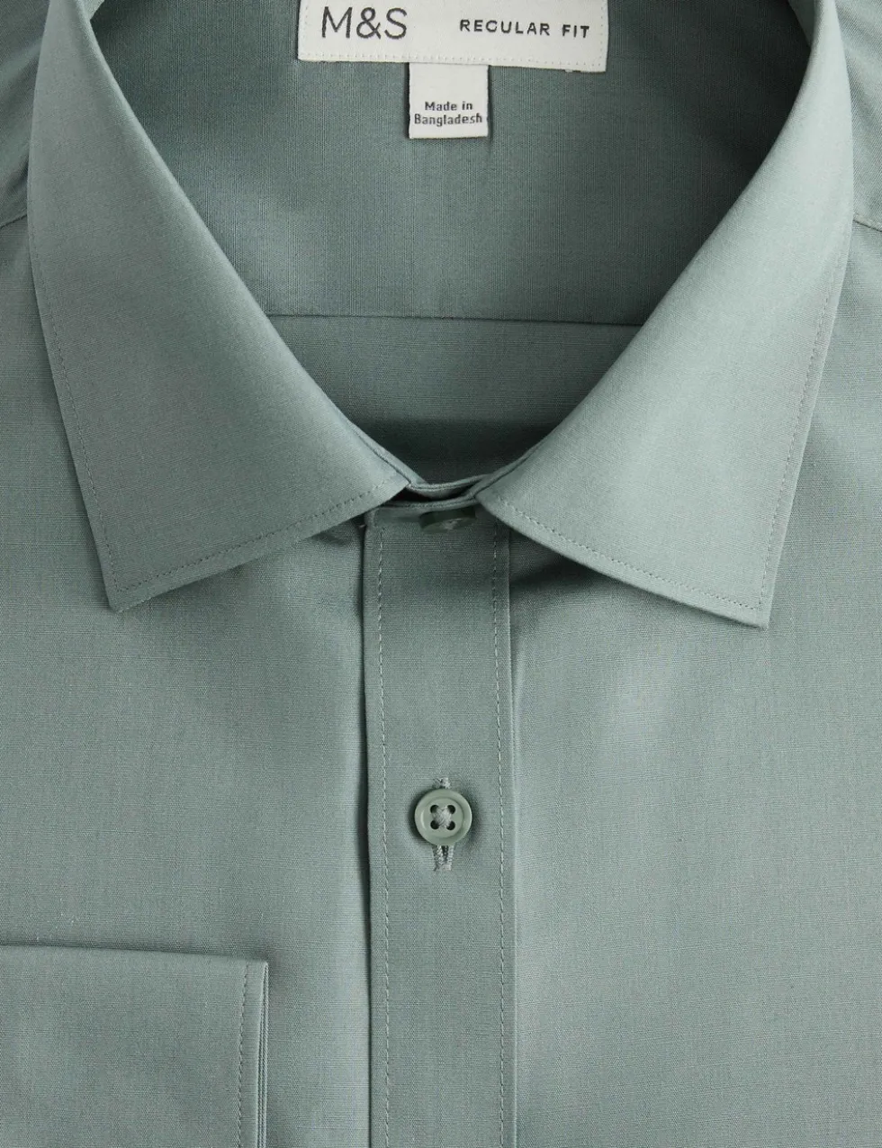 Regular Fit Easy Iron Cotton Blend Shirt