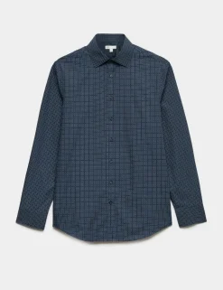 Regular Fit Easy Iron Cotton Blend Shirt