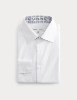 Regular Fit Easy Iron Cotton Blend Shirt