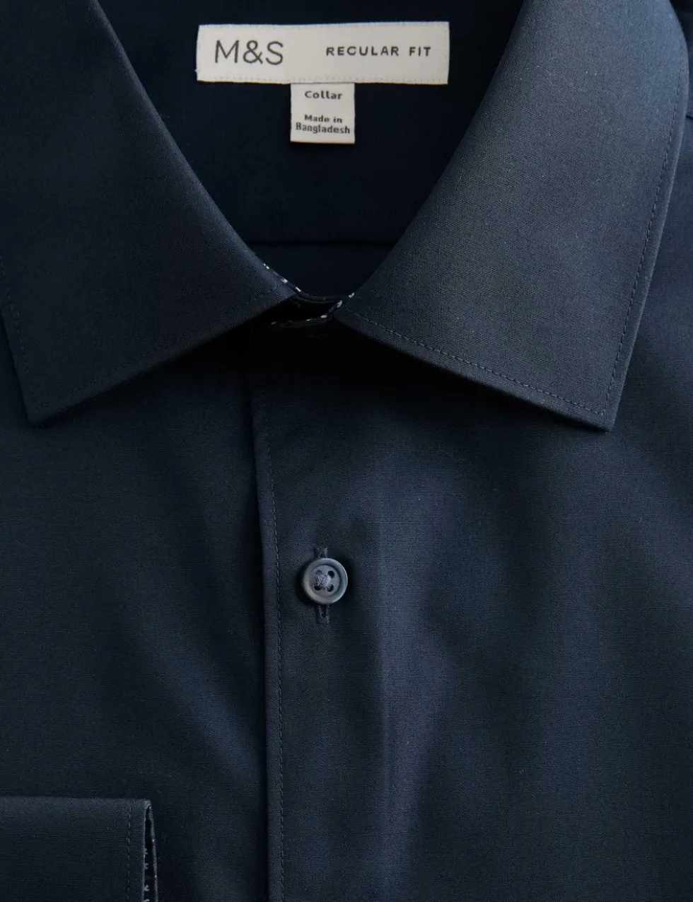 Regular Fit Easy Iron Cotton Blend Shirt
