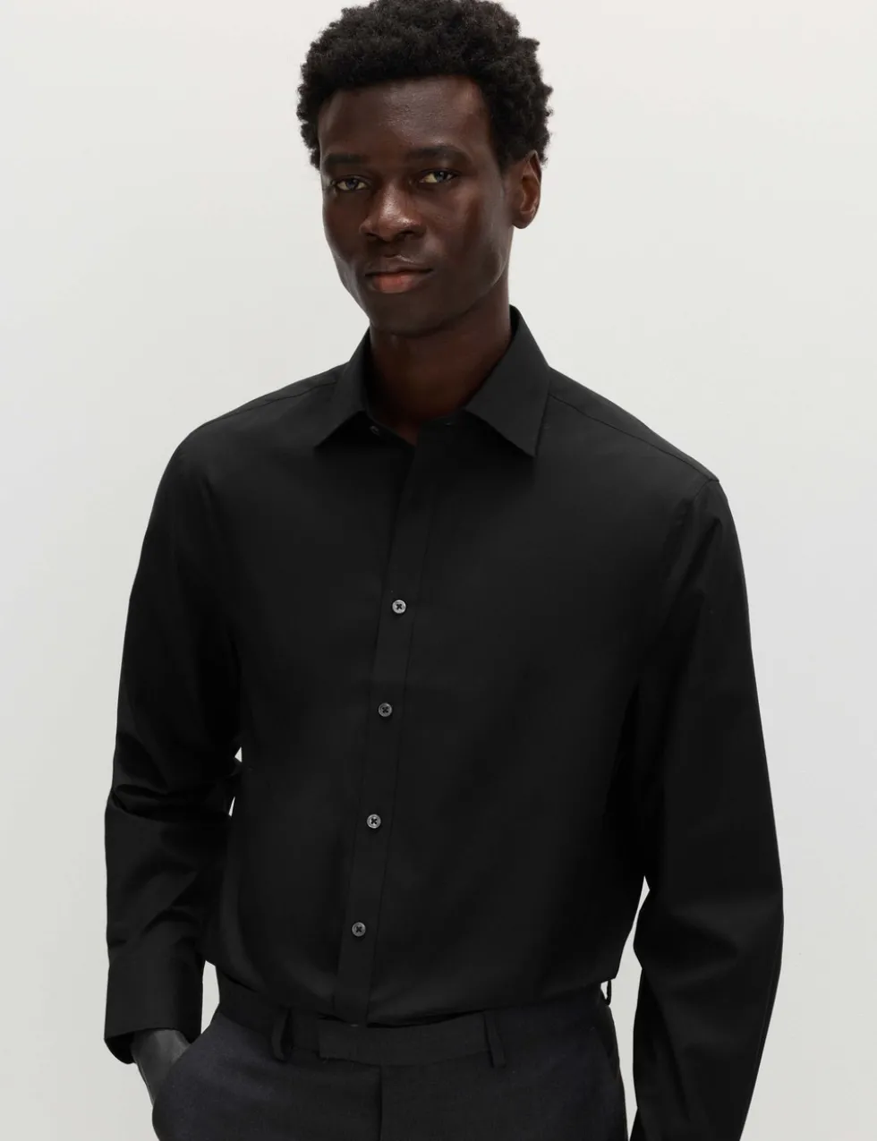 Regular Fit Easy Iron Cotton Blend Shirt