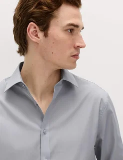 Regular Fit Easy Iron Cotton Blend Shirt