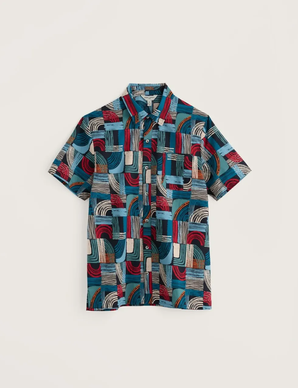 Regular Fit Geometric Short Sleeve Shirt