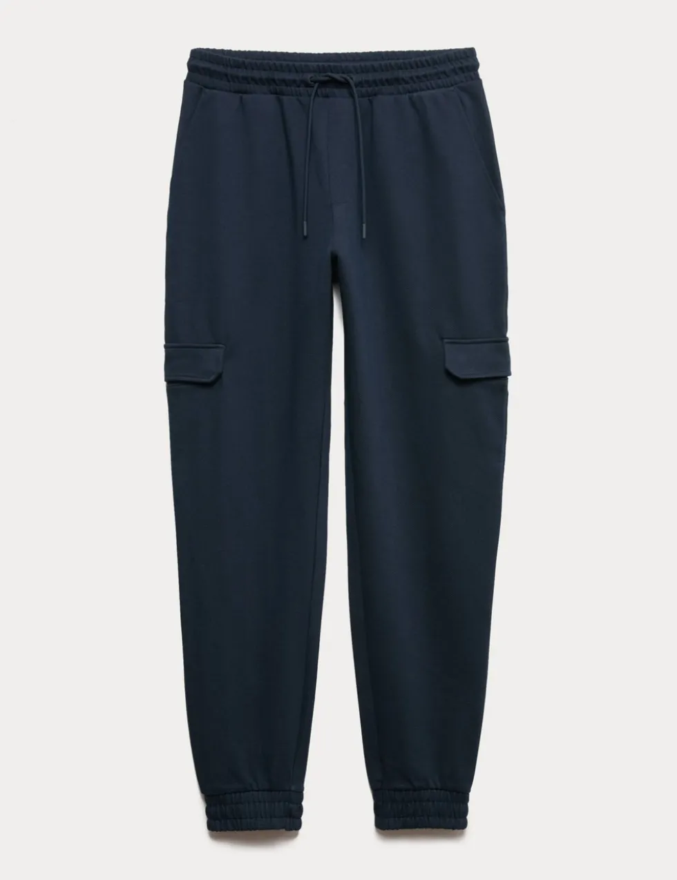 Regular Fit Herringbone Cargo Joggers