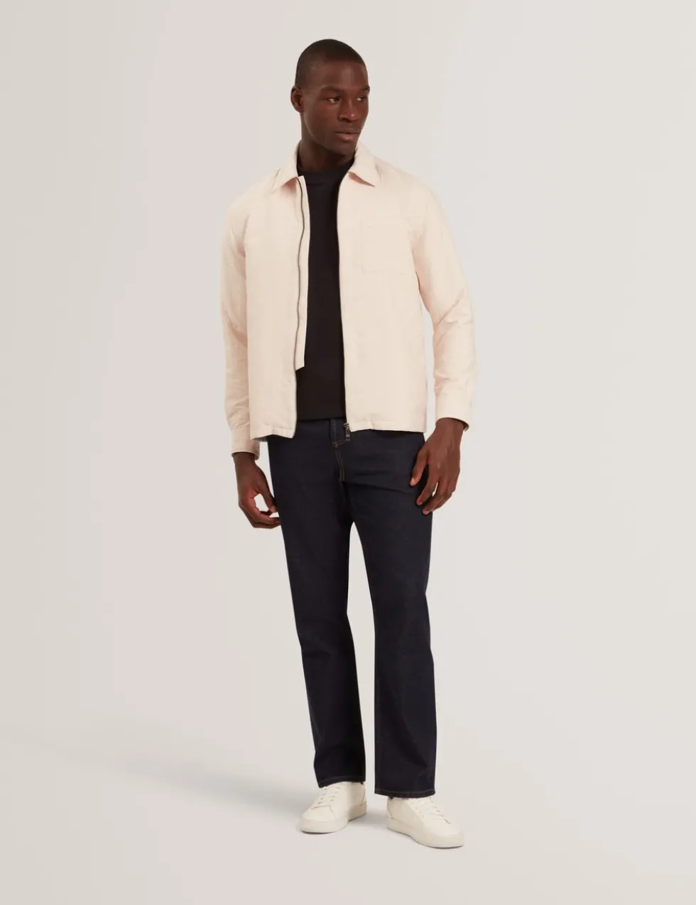 Regular Fit Jacquard Zip Up Overshirt