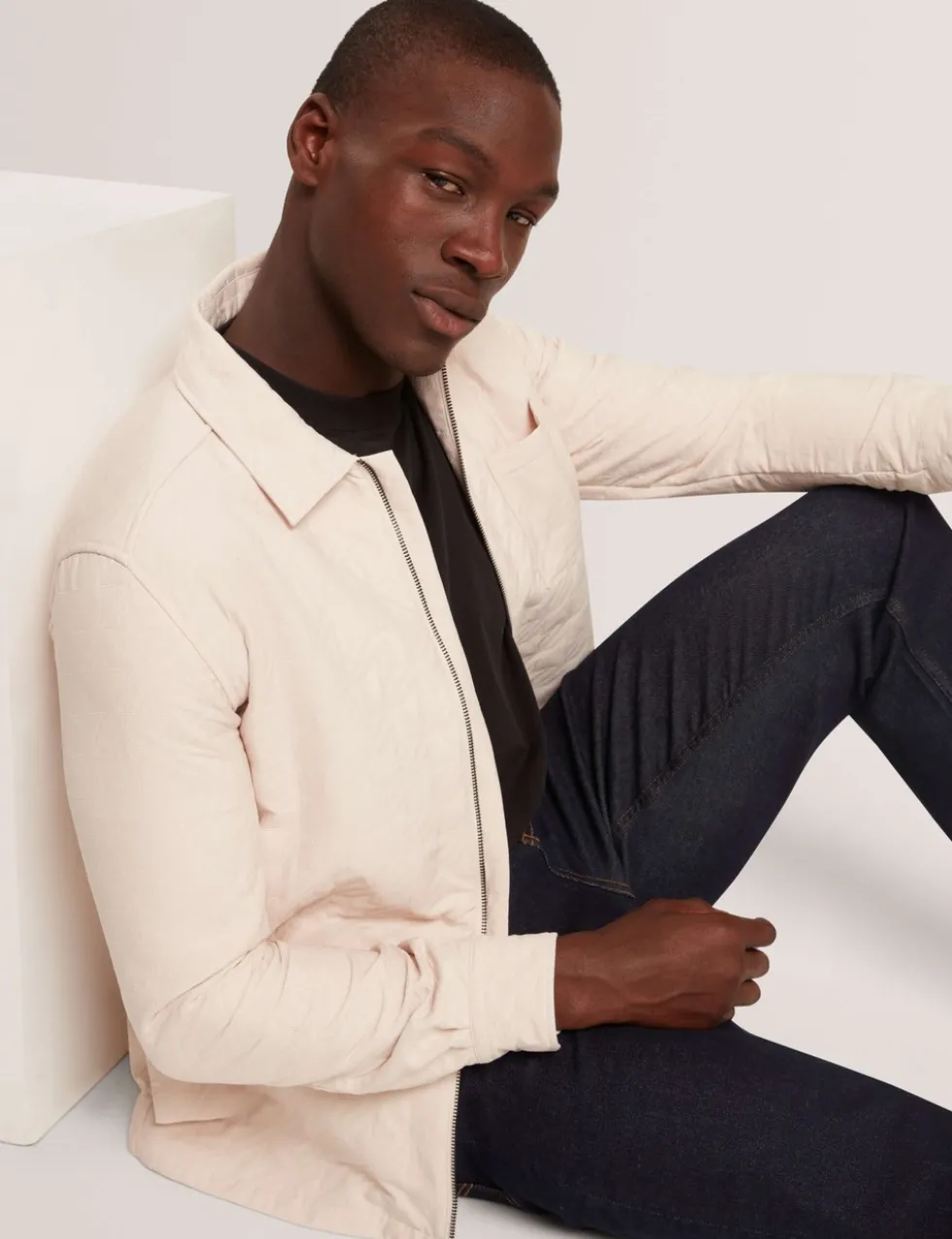 Regular Fit Jacquard Zip Up Overshirt