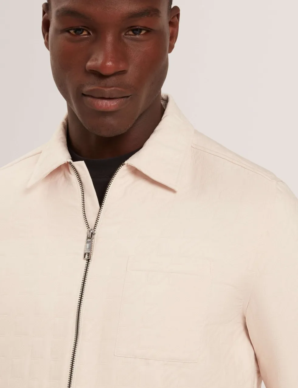 Regular Fit Jacquard Zip Up Overshirt