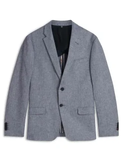 Regular Fit Linen & Cotton Blend Blazer