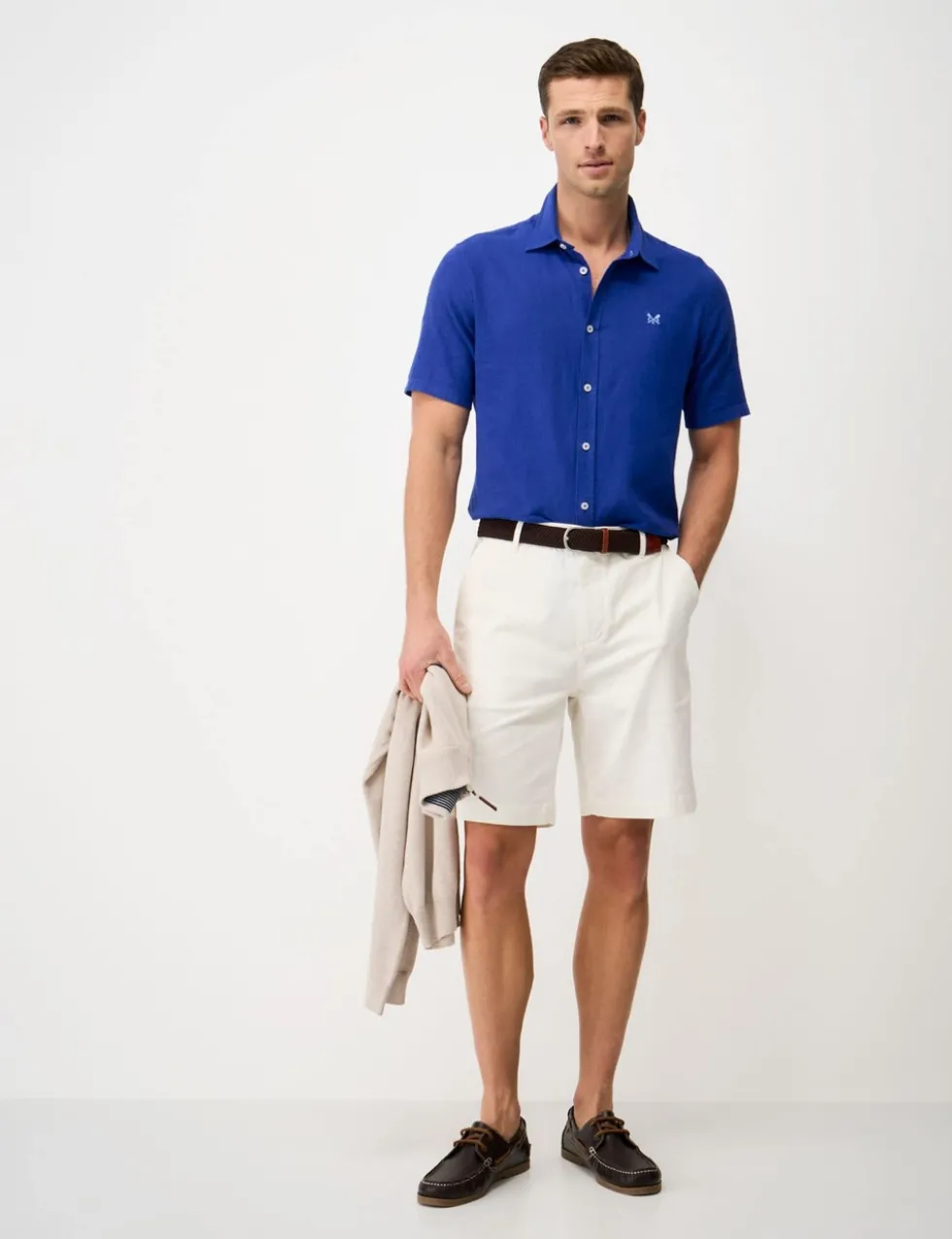 Regular Fit Linen and Cotton Short Sleeve Shirt