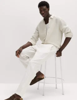 Regular Fit Linen Blend Chinos