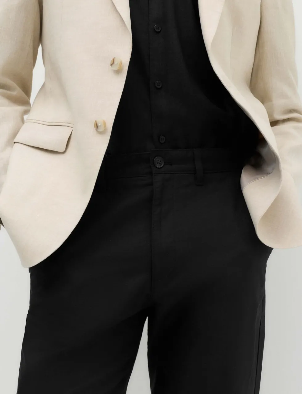 Regular Fit Linen Blend Chinos