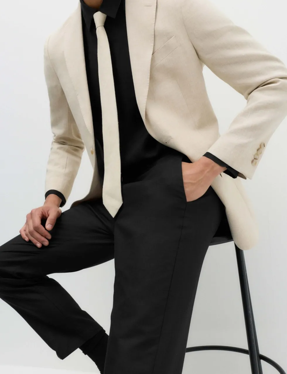 Regular Fit Linen Blend Chinos