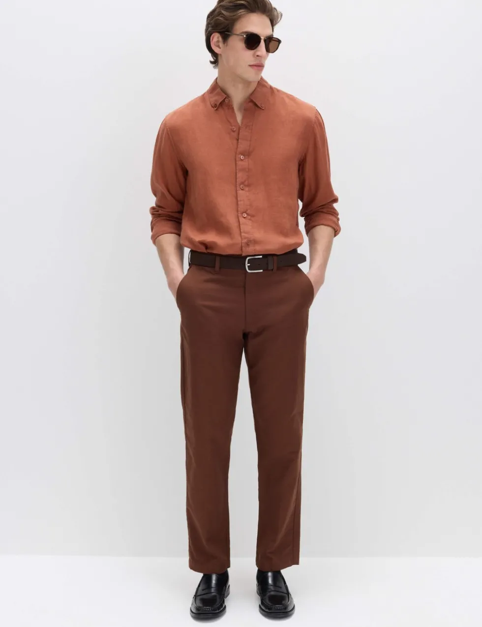 Regular Fit Linen Blend Chinos