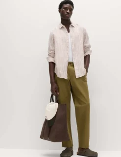 Regular Fit Linen Blend Chinos