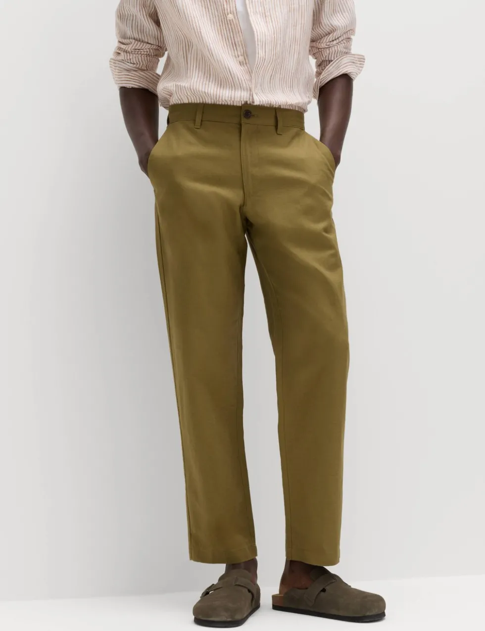 Regular Fit Linen Blend Chinos